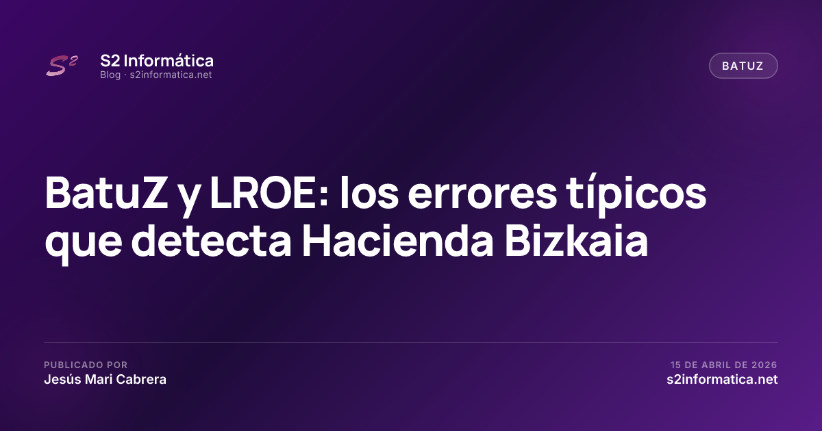 BatuZ y LROE: los errores típicos que detecta Hacienda Bizkaia