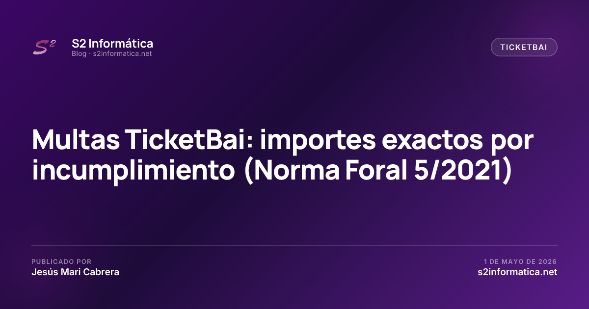 Multas TicketBai: importes exactos por incumplimiento (Norma Foral 5/2021)